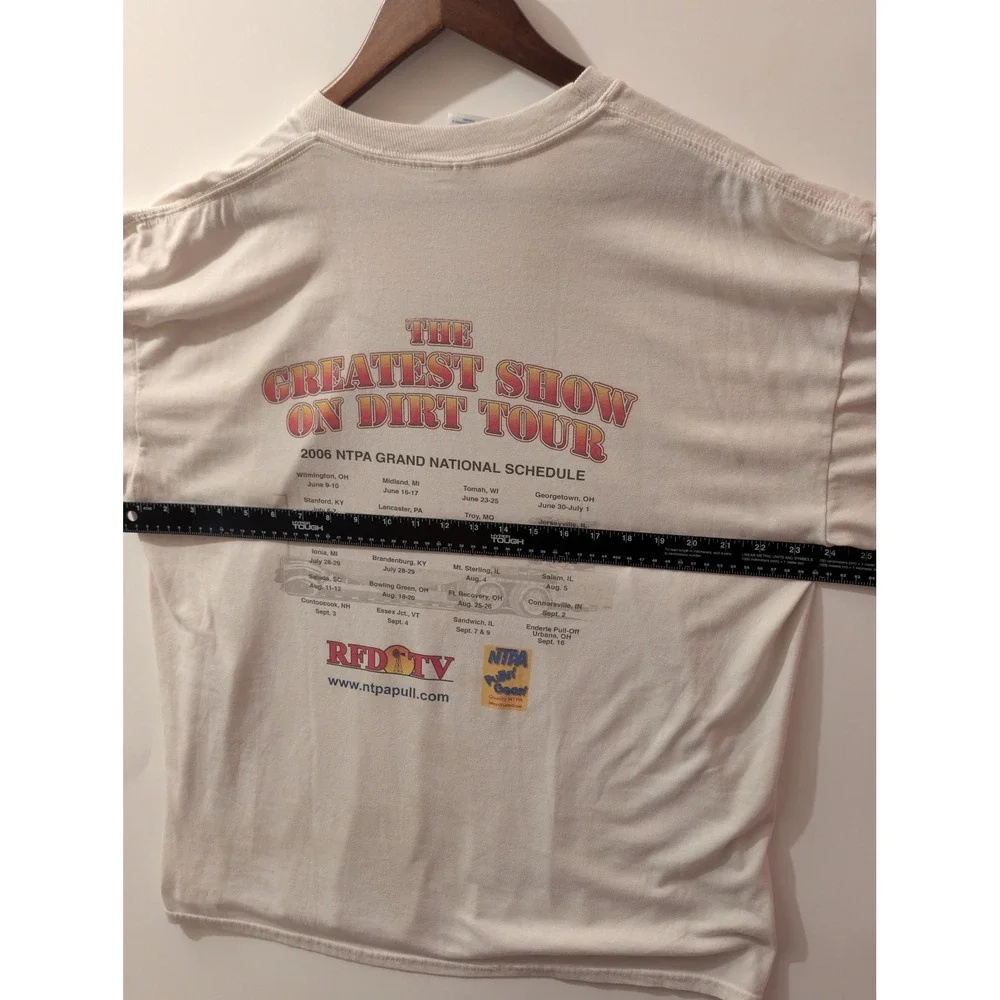 Jerzees Tractor Pulling T-Shirt Mens XL White Good 2006 NTPA Racing Graphic Tee